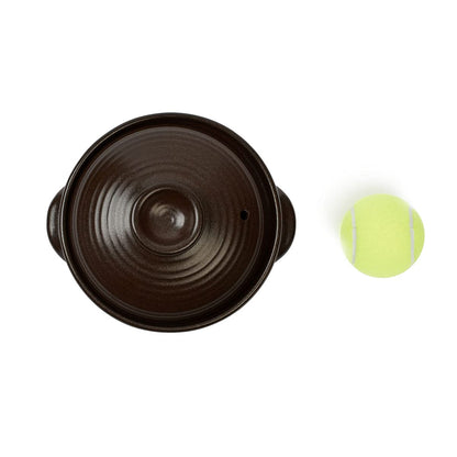 Crazy Korean Cooking Korean Stone Bowl (Dolsot), Sizzling Hot Pot for Bibimbap and Soup - Premium Ceramic (Medium with Lid)