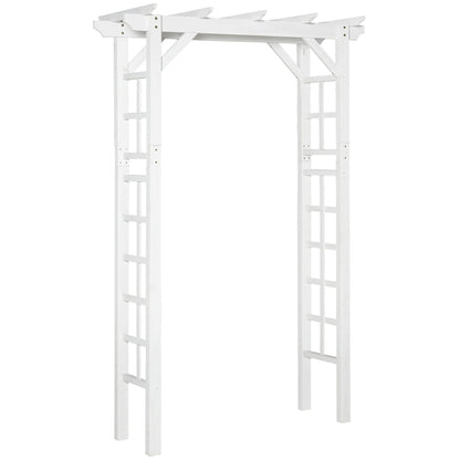 85" Wooden Garden Arbor for Wedding & Ceremony, Outdoor Garden Arch Trellis for Climbing Vines – White