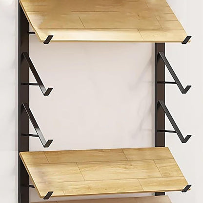 Floor Tile Sample Rack,Wall Mounted Tile Sample Display Rack - 10 Tier Metal & Wooden Storage Holder, Heavy Duty Floating Shelf for Retail Stores, Ceramic & Floor Tiles (White 20.5x140cm)
