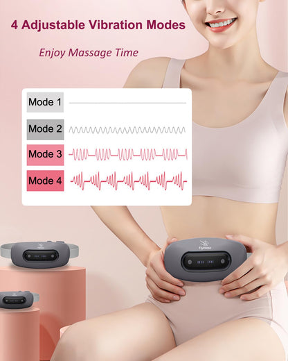 Electric Heating Pad, Portable Cordless Menstrual Heating Pad with 4 Heat Levels and 4 Massage Modes, Fast Large Heating Belly Wrap Belt for Cramps, Back Pain Relief Gifts for Women Girls Her(Black)