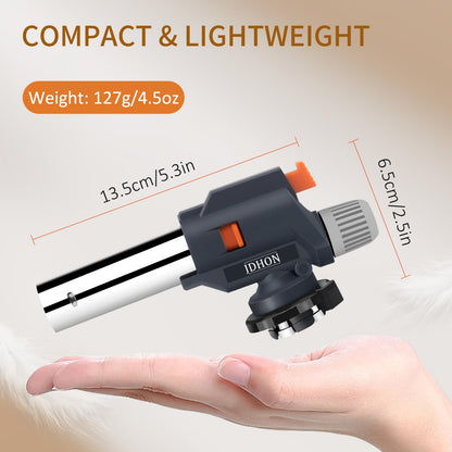 Butane Torch, JDHON Compact Kitchen Torch with Adjustable Flame, Professional Chef Culinary & Grilling Blow Torch Lighter for Cooking, Baking, Soldering, BBQ, Creme Brulee (Butane Fuel Not Included)