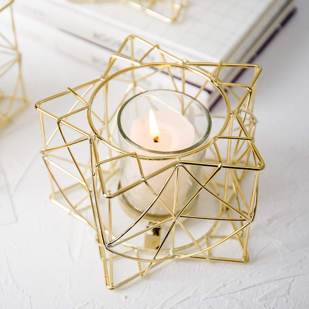 XILIN-1987 Candle Holderss Geometric Wrought Iron Candle Holder Home Accessories Candlelight Dinner Props Romantic Candlestick Decoration Decorative Candlestick