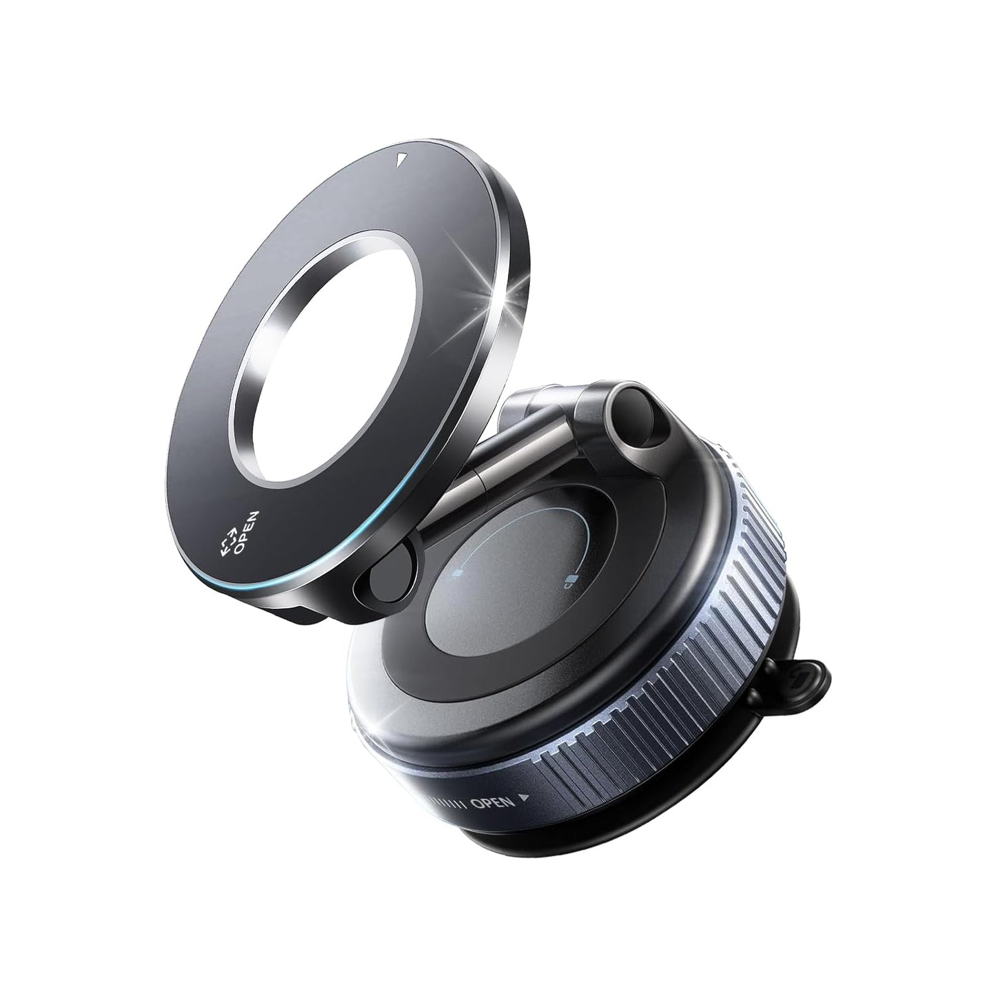 Vacuum Magnetic Phone Holder for Car,Suction Cup Car Phone Mount for Mag safe,Foldable Magnetic Phone Stand[89+LBS Strongest Suction&2800gf Magnetic]360°Adjustable Swivel Lock,for Your Car/Gym/Mirror