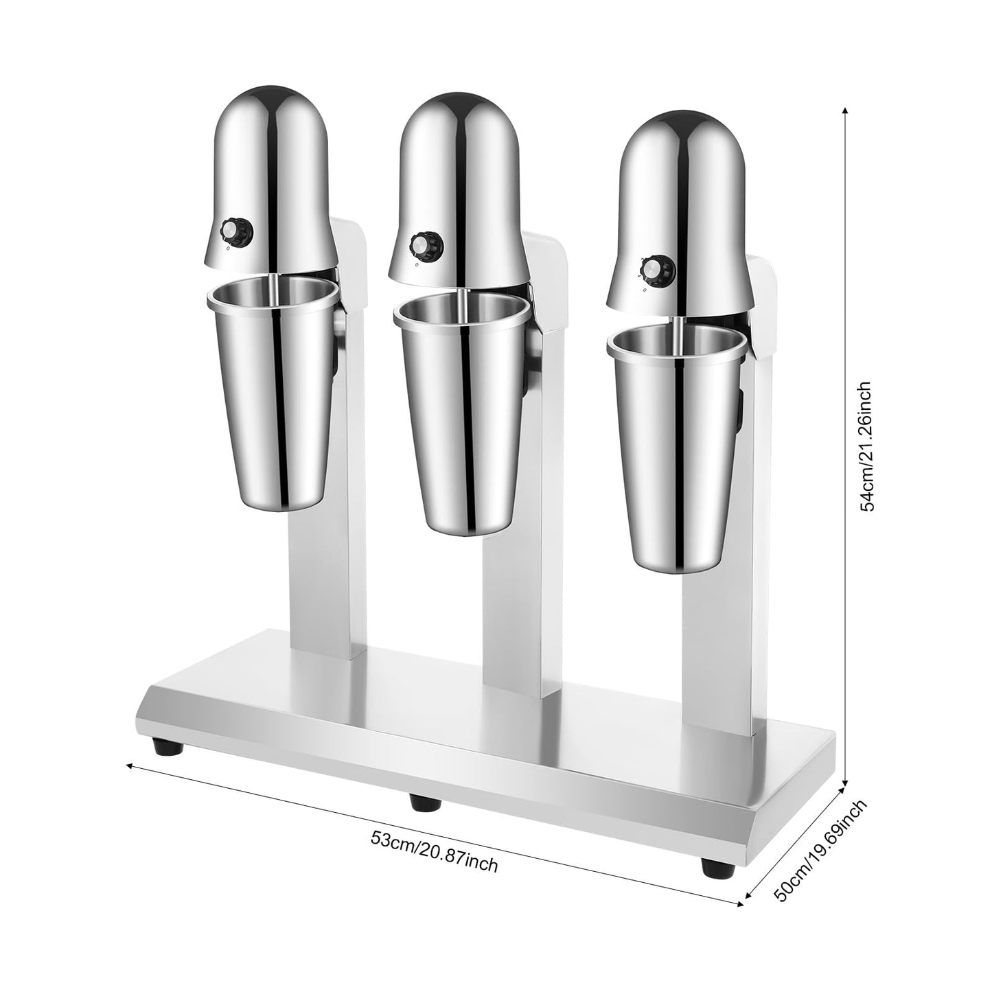 Electric Milkshake Maker Machine, 540W 2-Speed Triple Head Milk Shake Mixer Machine with 22oz Stainless Steel Mixing Cup, Commercial Milkshake Blender & Drink Mixer for Home or Business