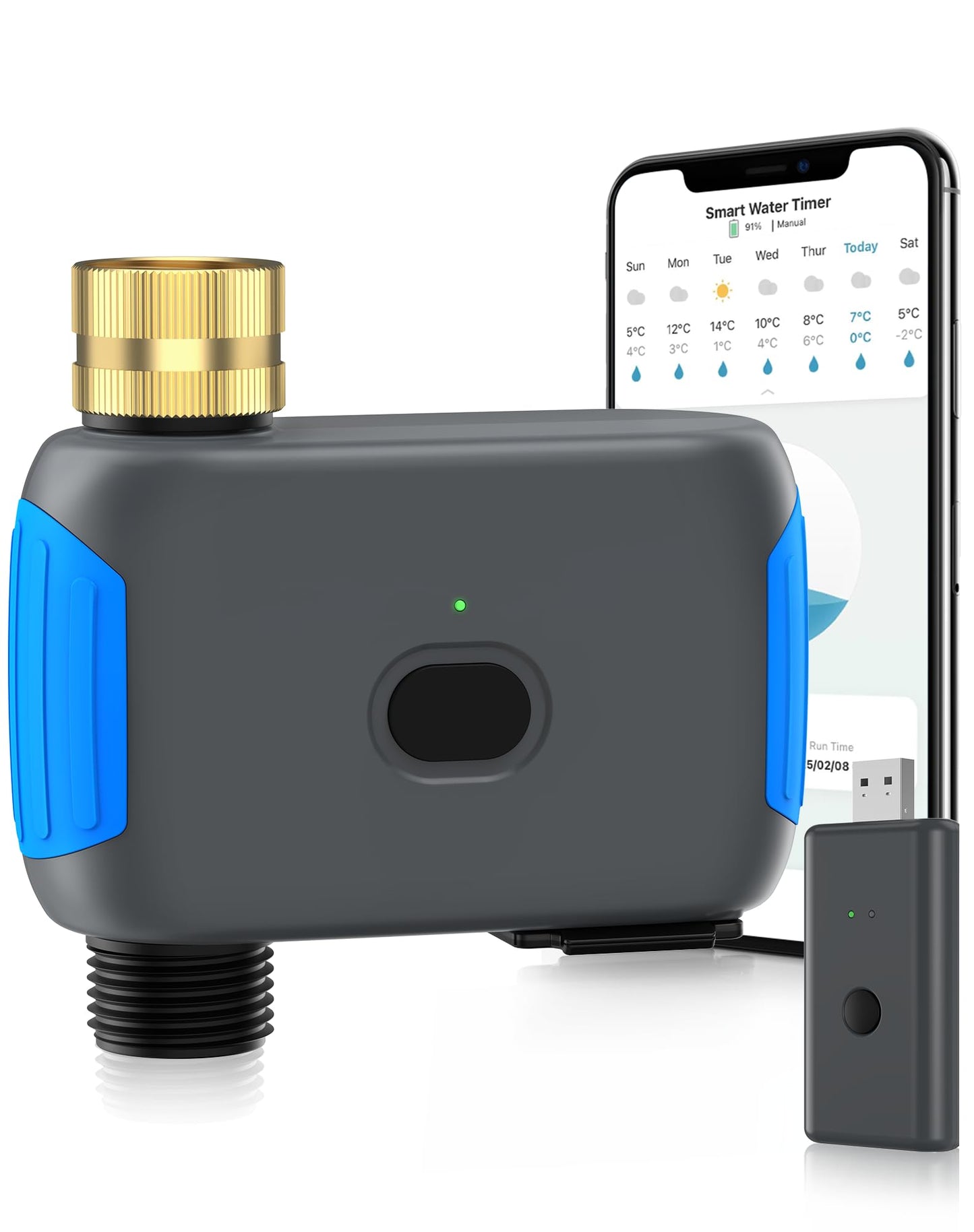 Smartale WiFi Sprinkler Timer, Smart Bluetooth Hose Timer, Programmable Automatic Irrigation System with Remote APP, Compatible with Alexa Google, Watering for Outdoor Garden Yard Lawn, 1 Outlet