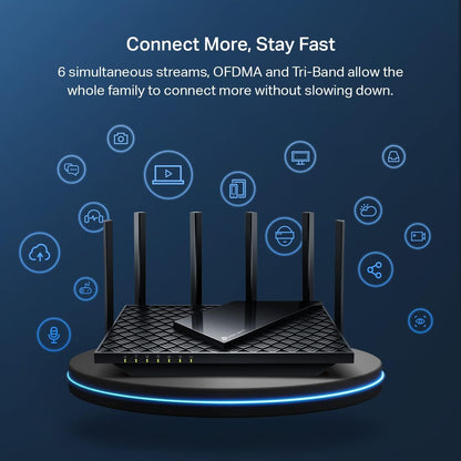 TP-Link AXE5400 Tri-Band WiFi 6E Router (Archer AXE75)- Gigabit Wireless Internet for Gaming, VPN, OneMesh, WPA3