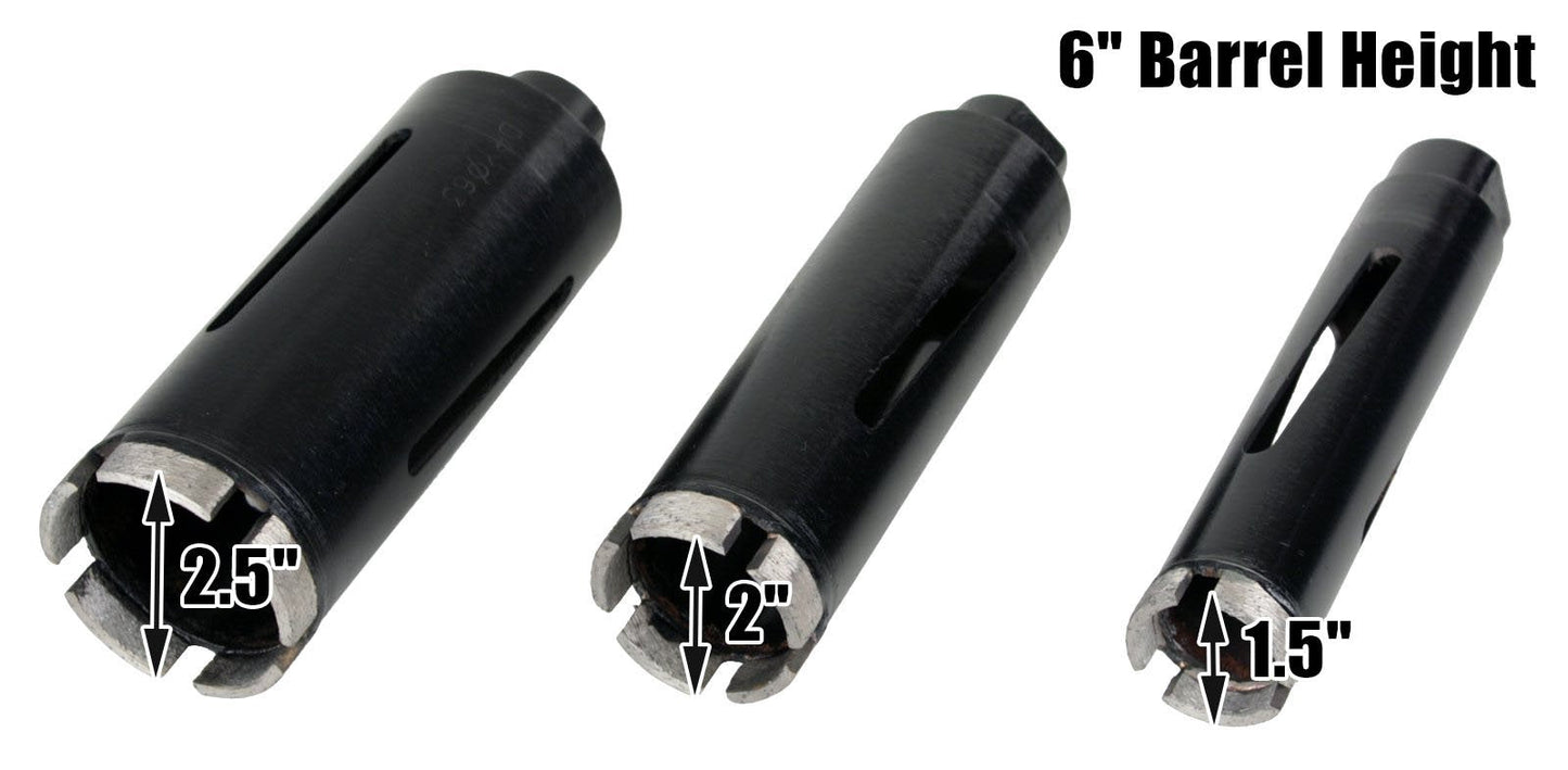 Steel Dragon Tools 3-Piece 1.5-inch to 2.5-inch Dry Diamond Core Drill Bit Kit with Hex SDS Adapters and Case