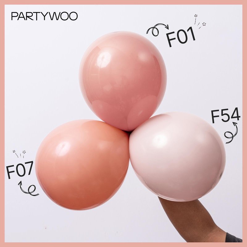 PartyWoo Dusty Pink Balloons 50pcs 12 Inch Boho Blush Lilac Pink Latex Helium Balloons for Princess Birthday Baby Shower Graduation Gender Reveal Anniversary Bachelorette Party Decorations Pink-F54