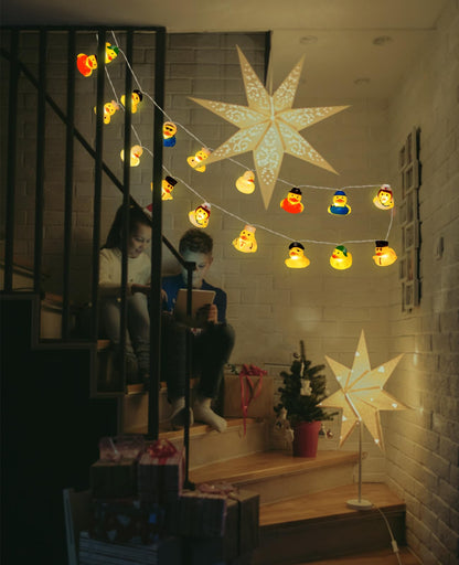 AceList 20 LED Duck String Lights - Battery Operated, 9.8ft Long, Yellow Duckling Decor for Kids Bedrooms and Play Areas