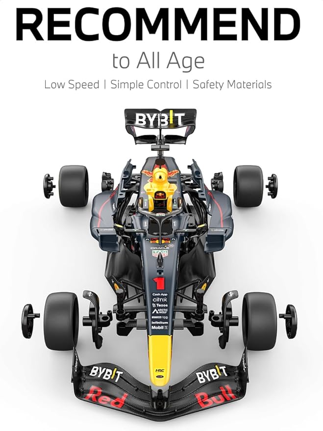 RASTAR 92600 1/16 55PCS Officially Licensed RC Race Car Building Kits for Oracle RedBull F1 RB19 with Remote Motor &amp DIY Decals for Play &amp Display - Ideal Gift for F1 Fans Ages 8+