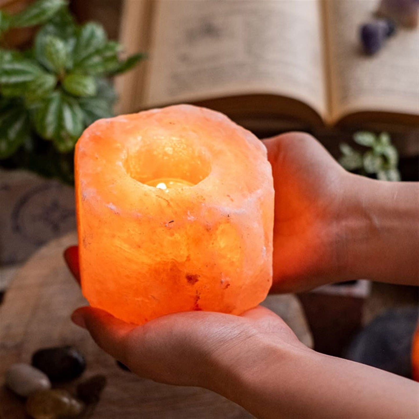 YUHUAWF Candle Holderss Table Center Decoration Fashion Candle Holder Rose Mineral Salt Wax Candlestick Ornament Decorative Candlestick
