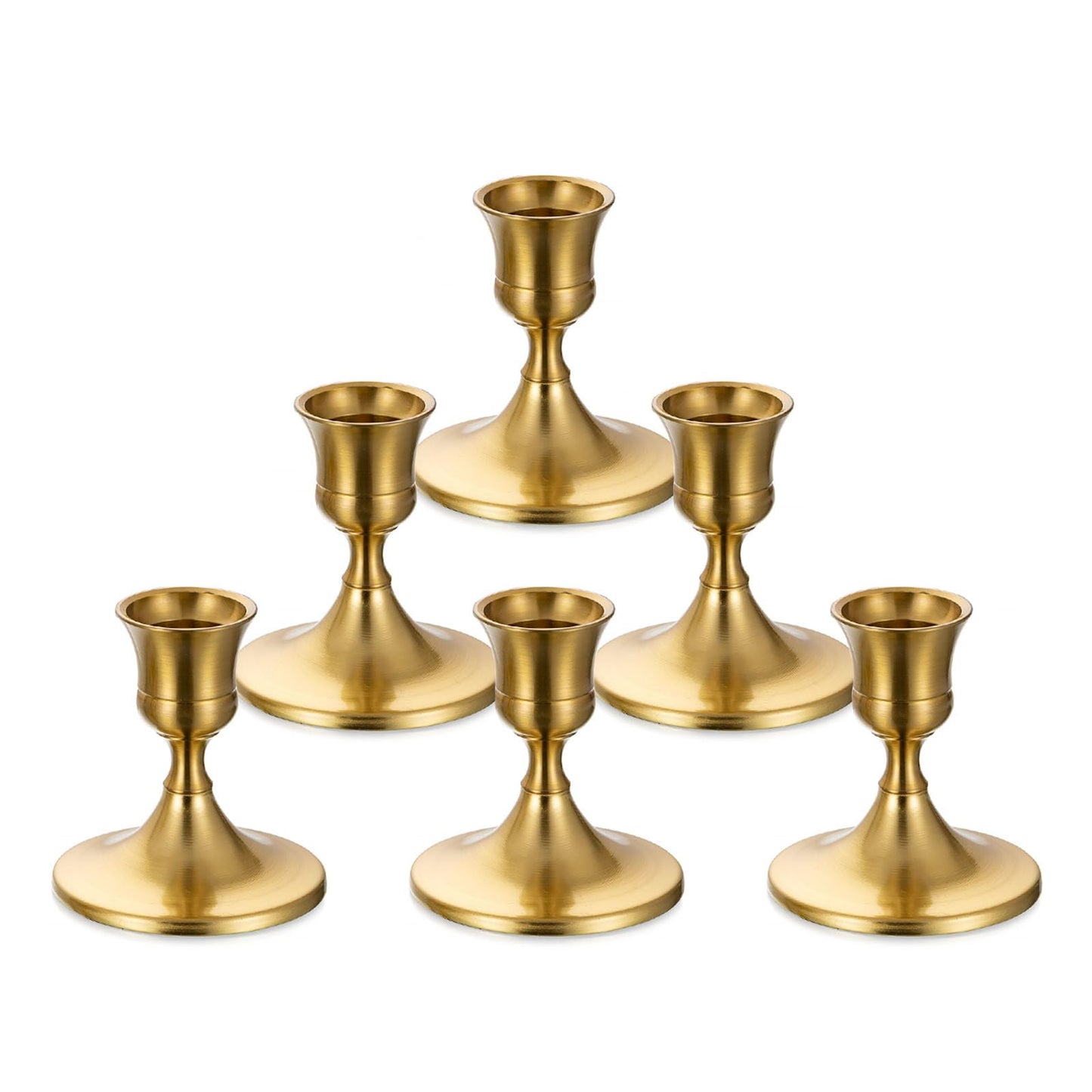 Sziqiqi Candlesticks Holder for Wedding Table Centerpiece - Gold Taper Candle Holders Candle Stick Holder Bulk for Christmas Candlelight Dinner Wedding Party Festival Decor 6 Pieces