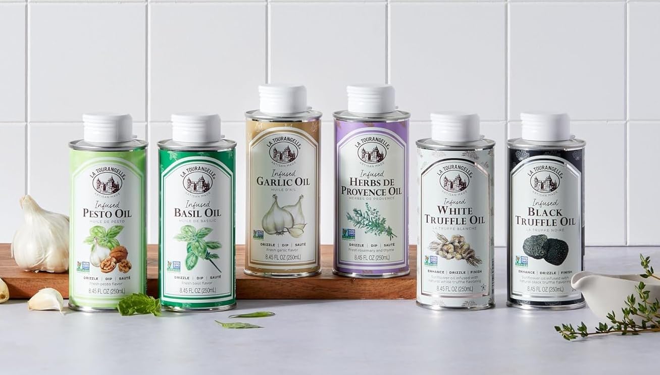La Tourangelle, White Truffle Cooking Spray, Complex Gourmet Earthy Flavor for Spraying on Pasta, Popcorn, Vegetables, Potatoes, and More, 5 Fl Oz