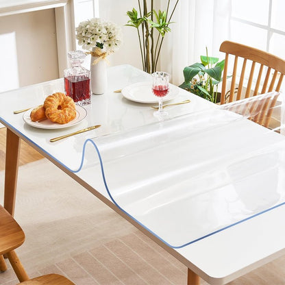SPLENDEFUL PVC Clear Table Protector - Multisize Thick Transparent Plastic Desk Cover, Rectangular Night Stand, Office & Computer Desk, Sofa Child Table, Small Desk Protector 12x24 in.