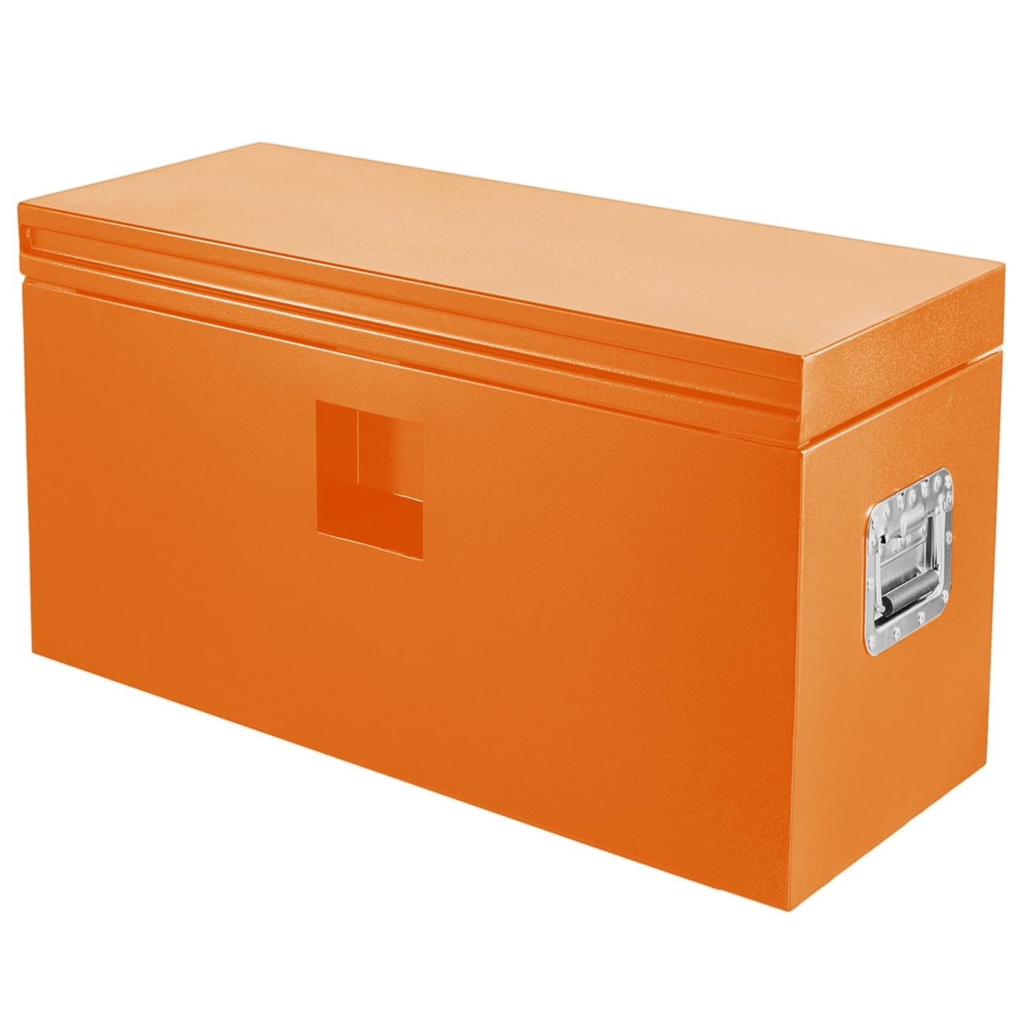 PeakPursuit Heavy Duty Orange Steel Truck Bed Tool Box – 48x15x15 in Weatherproof Lockable Storage Chest, Powder-Coated Metal Safe for Pickup, RV, Trailer, Grooved Cover Style