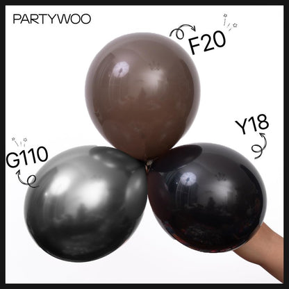 PartyWoo Black Balloons 100 pcs 12 Inch Latex Helium Matte Black Balloons for Baby Shower Birthday Graduation Casino Gaming Anniversary Retirement Pirate Race Car Theme Party Decorations Black-Y18