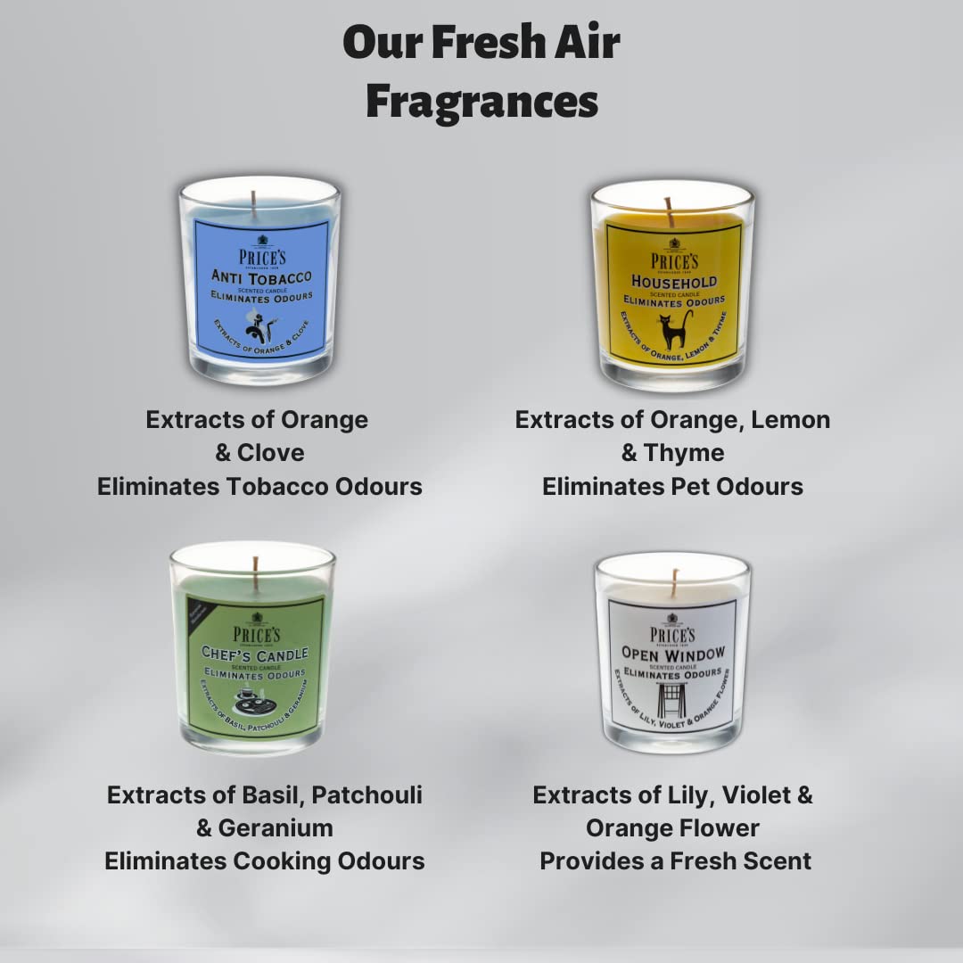 Price's - Open Window Tealights - Pack of 10 - Odour Eliminating Tealights - Made with Lily, Violet and Orange Flower Extracts - Clean, Fresh, Quality Fragrance - Long Lasting Scent