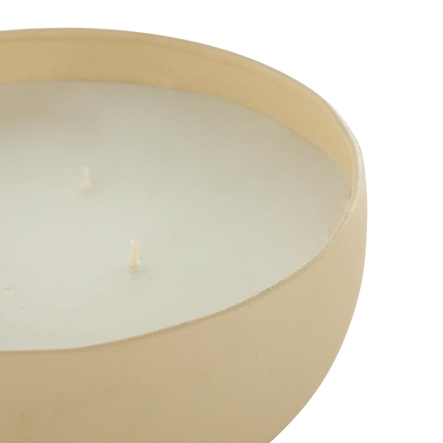 Deco 79 Metal Decorative Candle Rose Blossom & Sandalwood Scented Textured 34oz 4 Wick Aromatherapy Candle with White Wax, Wax Aromatherapy Candle 7" x 7" x 3", Beige