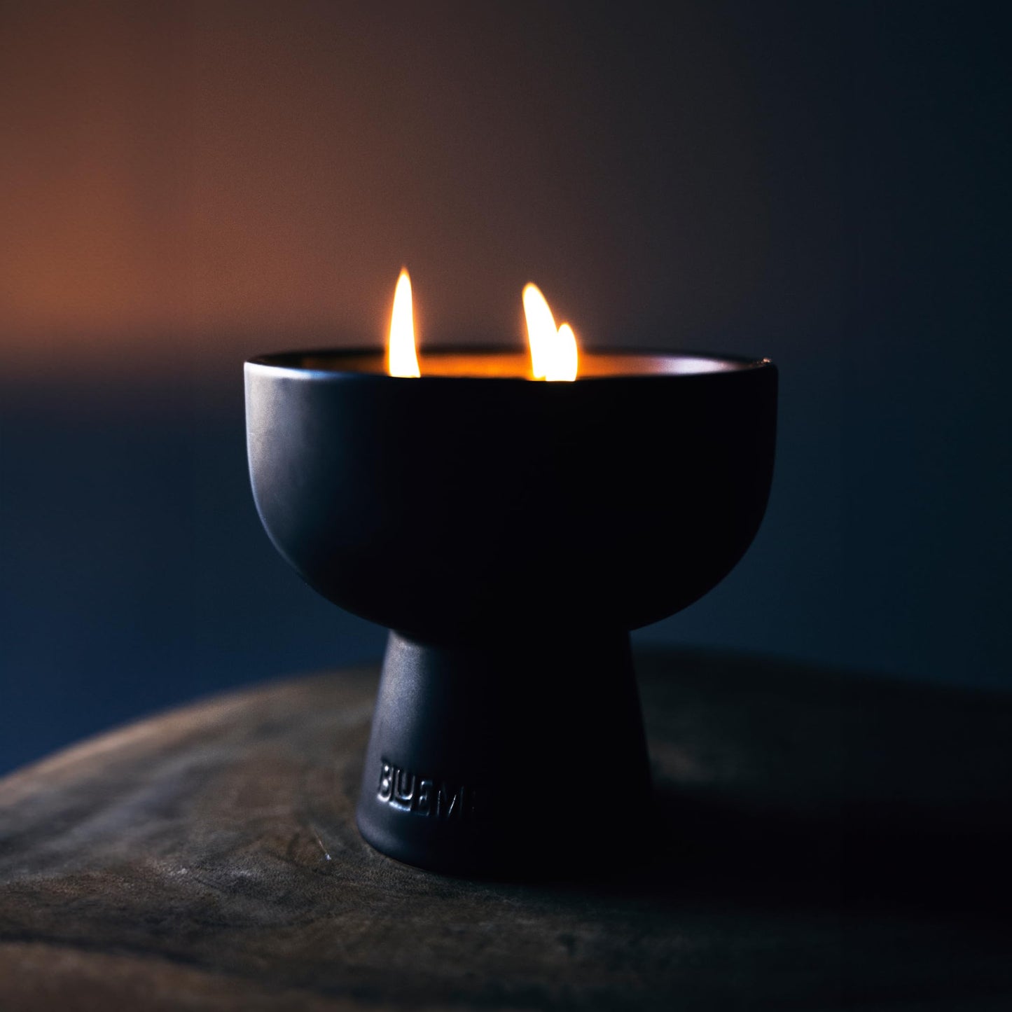 Blueme Valentines Day Candle Set | Romance- Oakmoss & Sandalwood | Black Ceramic Candle w/Wick Trimmer | Essential Oil, Natural Cotton Wick, Soy-Wax Blend, Hand Crafted Ceramic Vessel | 12oz Red Box
