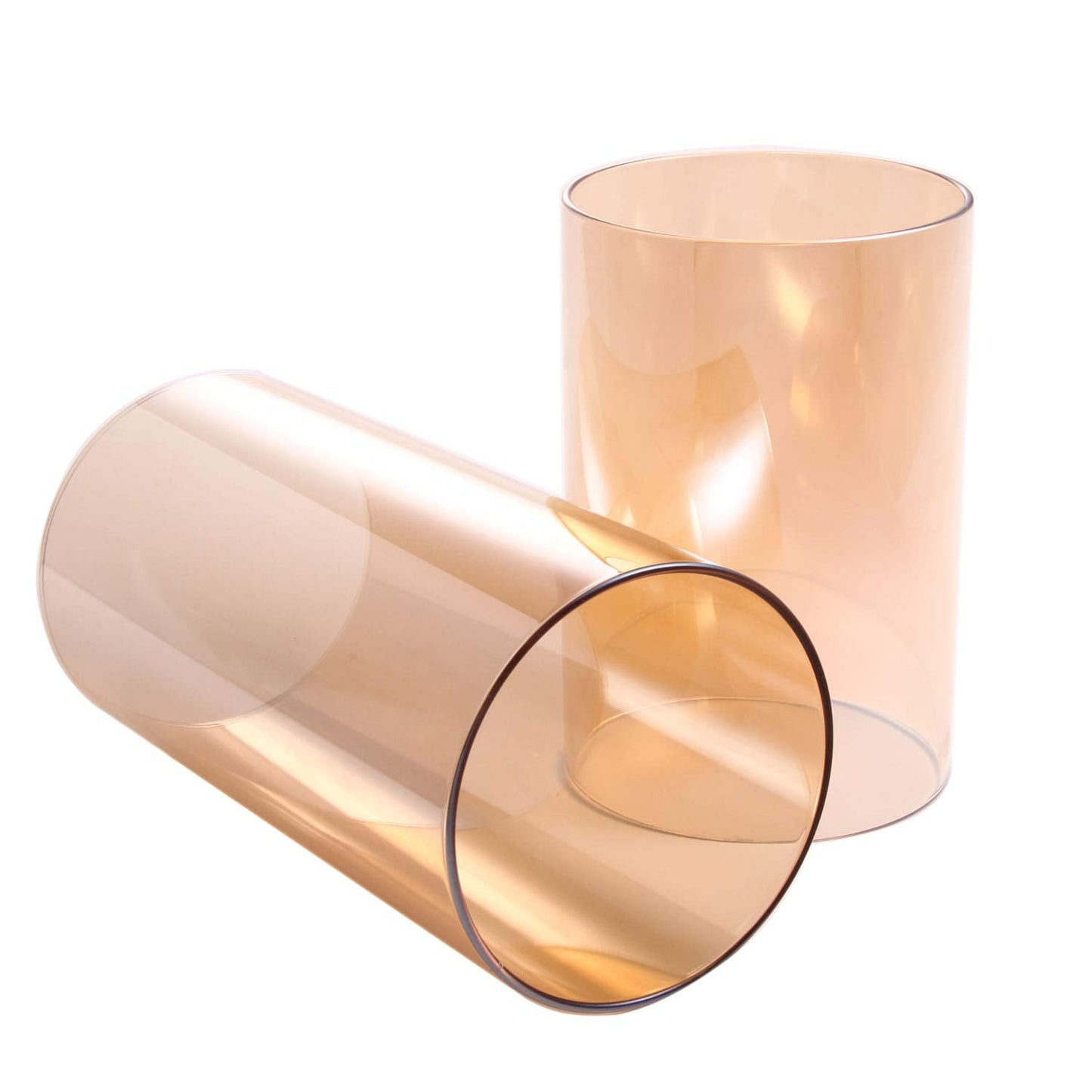 KETE Colored Glass Cylinder Candle Holder Bottomless Borosilicate Glass Globe Lamp Shade Replacement (AMBER,4x4)