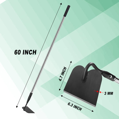 YEELOR Garden Hoe, Long Handle Hoe Garden Tool with Non-Slip Soft Grip, 56-Inch Stainless Steel Handle, Heavy Duty Hoe with Durable Blade, for Digging Loosening Weeding Planting