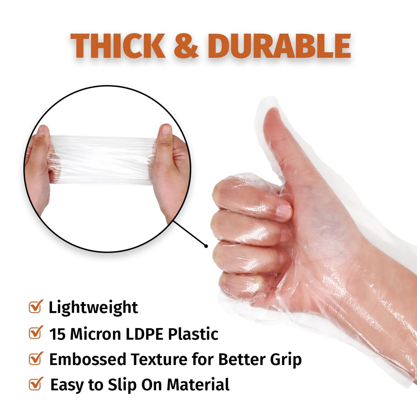 GORILLA SUPPLY 1000 BPA Free Premium Disposable Gloves Poly PE LDPE Plastic for Kitchen Food Handling Food Prep Latex & Powder Free (1000 Count, Medium)