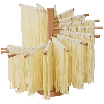 Pasta Drying Rack Wooden Spaghetti Stand Dryer Collapsible Wooden Pasta Drying Rack with 16 Suspension Rods Homemade Fresh Noodle Stand Dryer Easy Storage and Quick Set-Up Hanging Rack