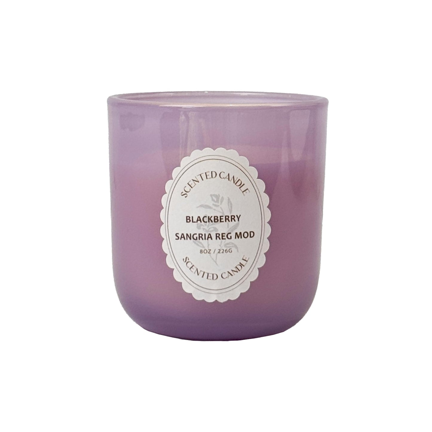 BlackBerry Sangria Reg Mod Scented Candle 8oz – CW Studio Color Glass Jar — Hand-Poured Soy & Paraffin Wax – Clean Burn, Smokeless, Up to 30 Hours, Home Decor & Gift Giving