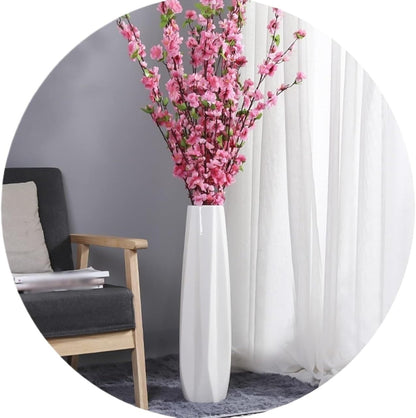 sdneNest Floor Vase Ceramic Vase,Decorative Large,Floor, Large Floor Vase,White Ceramic Vase,Handcrafted,Sophisticated Vessel for Decorative Branches and Dried Flower,White-61cm