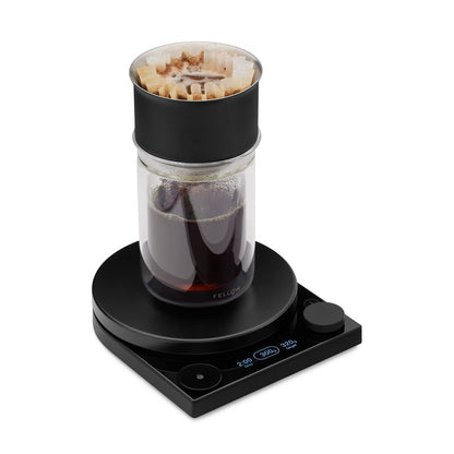 Fellow Tally Pro Coffee Scale with Timer – Espresso Scale for Pour Over and Barista Brewing, Brew Assist Mode, 0.1g Accuracy, OLED Display, Rechargeable, Glass Top – Matte Black