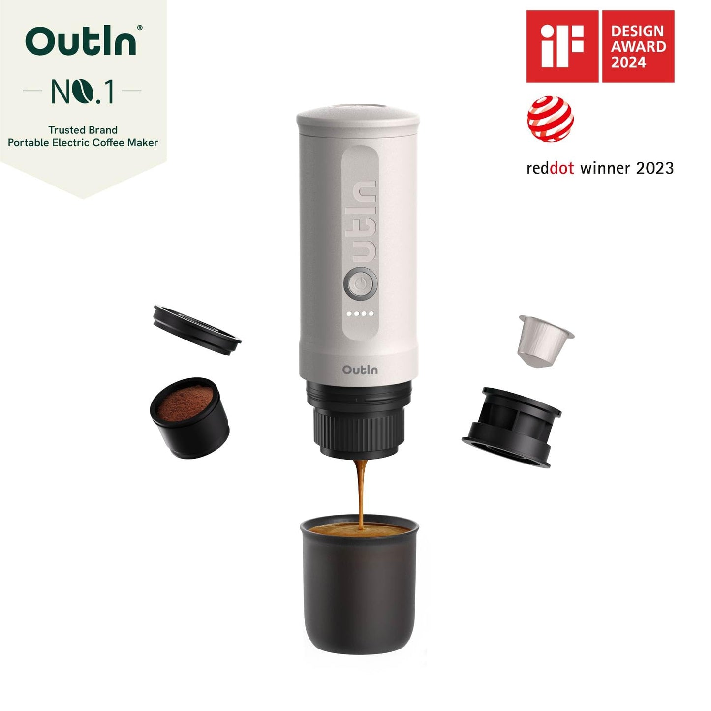 OutIn Nano Complete set Portable Espresso Machine with Double Shot Accessorries