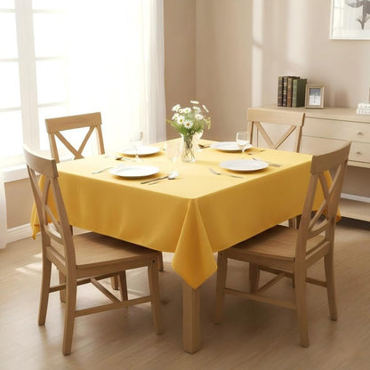 sancua Square Tablecloth - 70 x 70 Inch - Stain and Wrinkle Resistant Washable Polyester Table Cloth, Decorative Fabric Table Cover for Dining Tables, Buffet Parties and Camping, Yellow