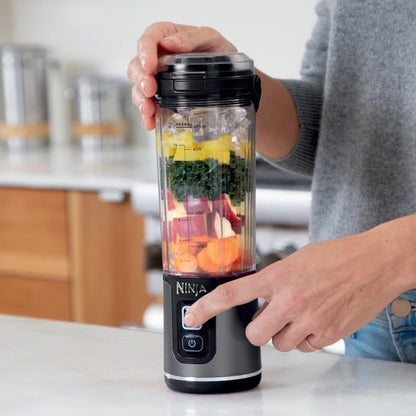 Ninja BC151BK Portable Blender - Cordless 18oz Personal Blender for Smoothies & Shakes | BPA Free, USB-C Rechargeable, Black