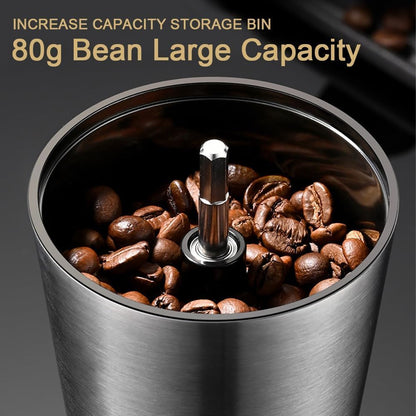 BOMANSI BOMS Manual Coffee Grinder - 8 Adjustable Coarseness Settings, Hand Crank Coffee Mill, Large Capacity, Portable Hand Coffee Grinder for Moka pot, French Press, Drip, Espresso, Gift
