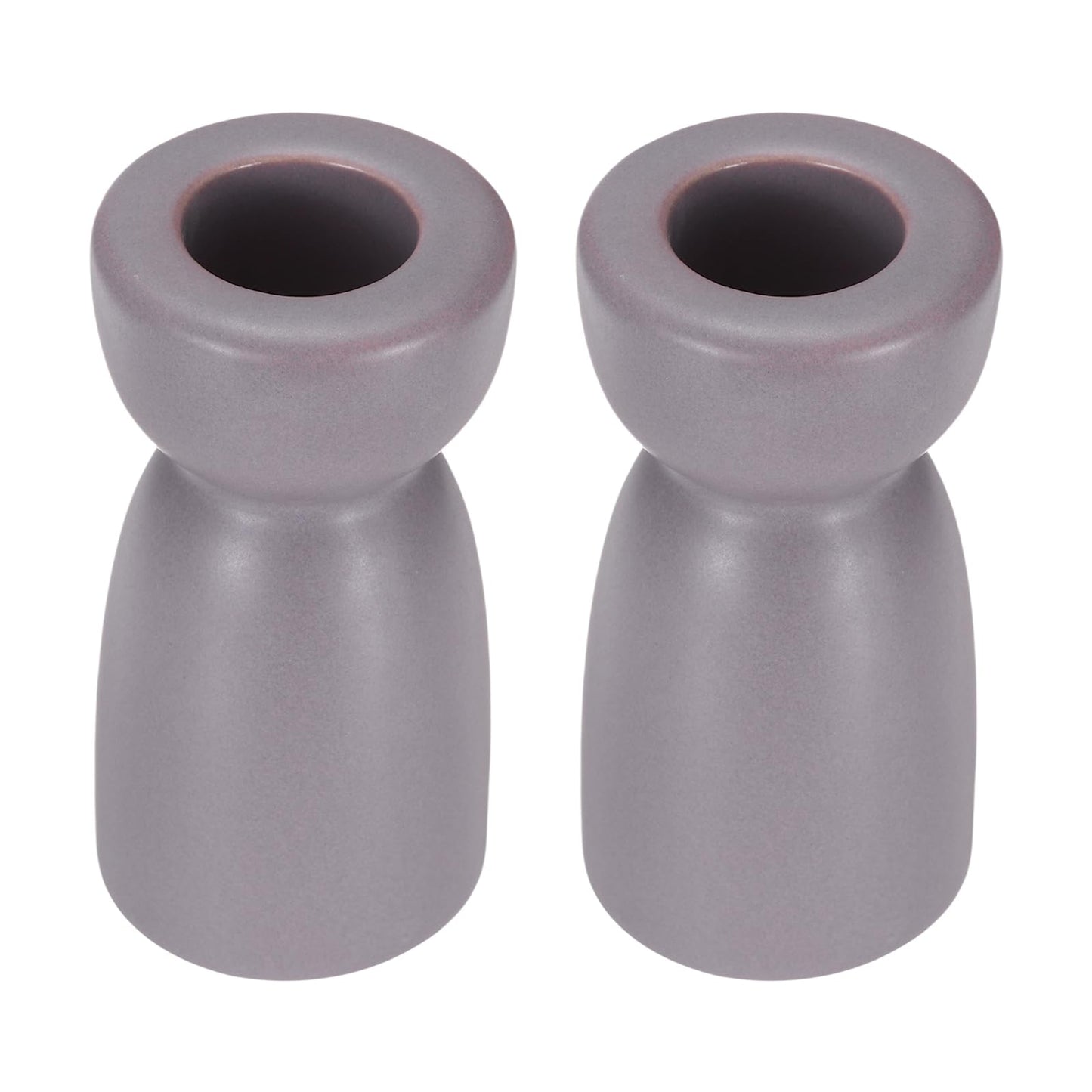 uxcell 2 Pack Candlestick Holder Purple Ceramic Taper Candle Holder Candle Stand Holders Modern Style Decoration for Centerpiece Tabletops Anniversary