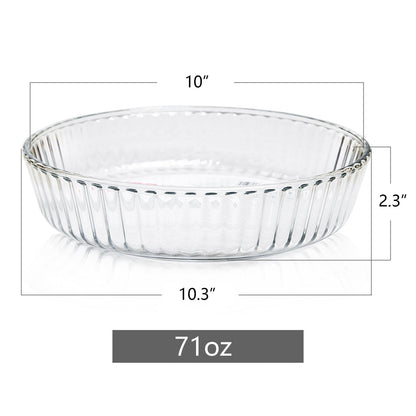 TRBIDRBO 10 Inch - Glass Pie Plates Deep Pie Pans for Baking and Serving, Clear