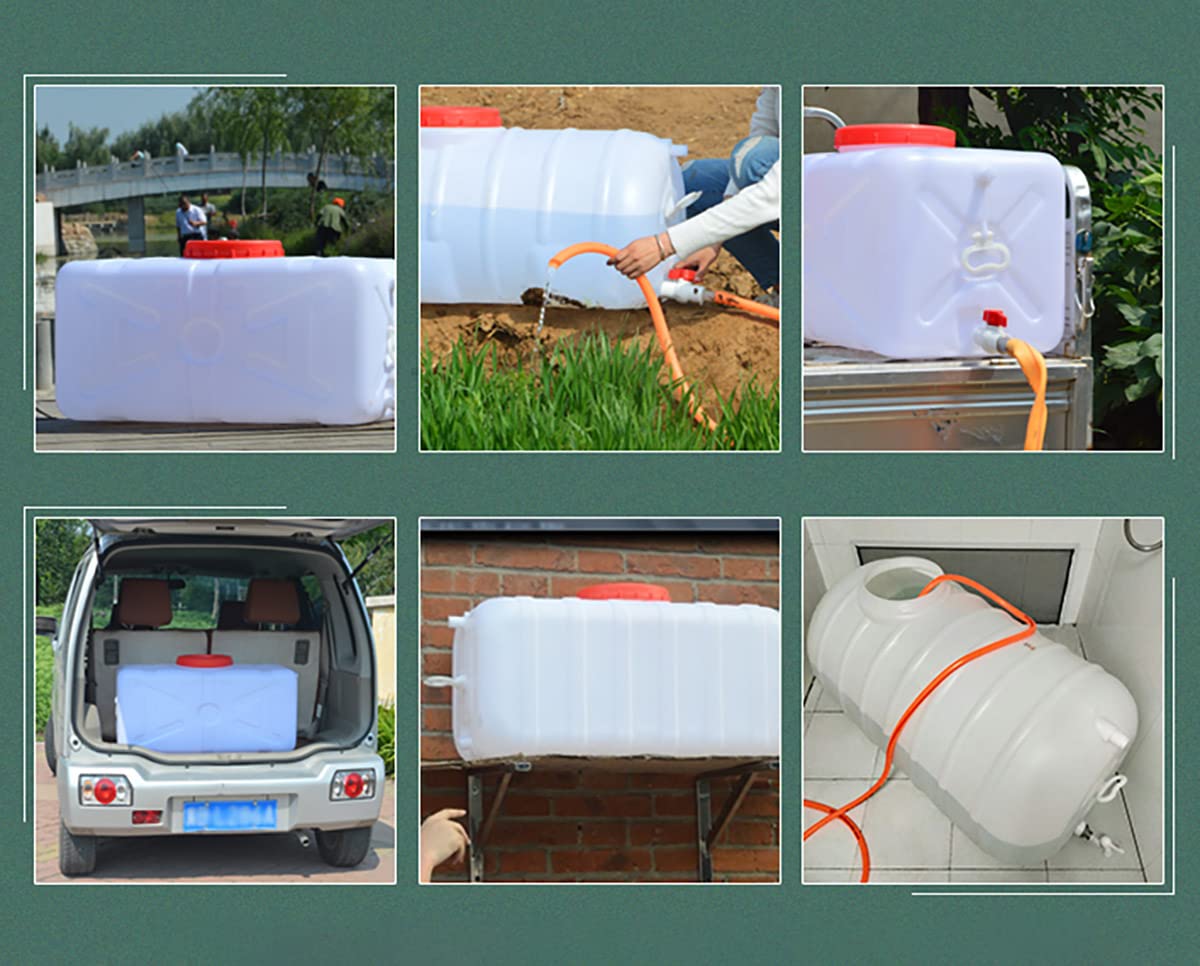 SXKJDM Large Plastic Water Storage Tanks Emergency Water Storage 50L/80L/110L/200L Camping & Hiking Water Storage Water Container Multifunctional Water Tank(Size:50L/13.2gallon)