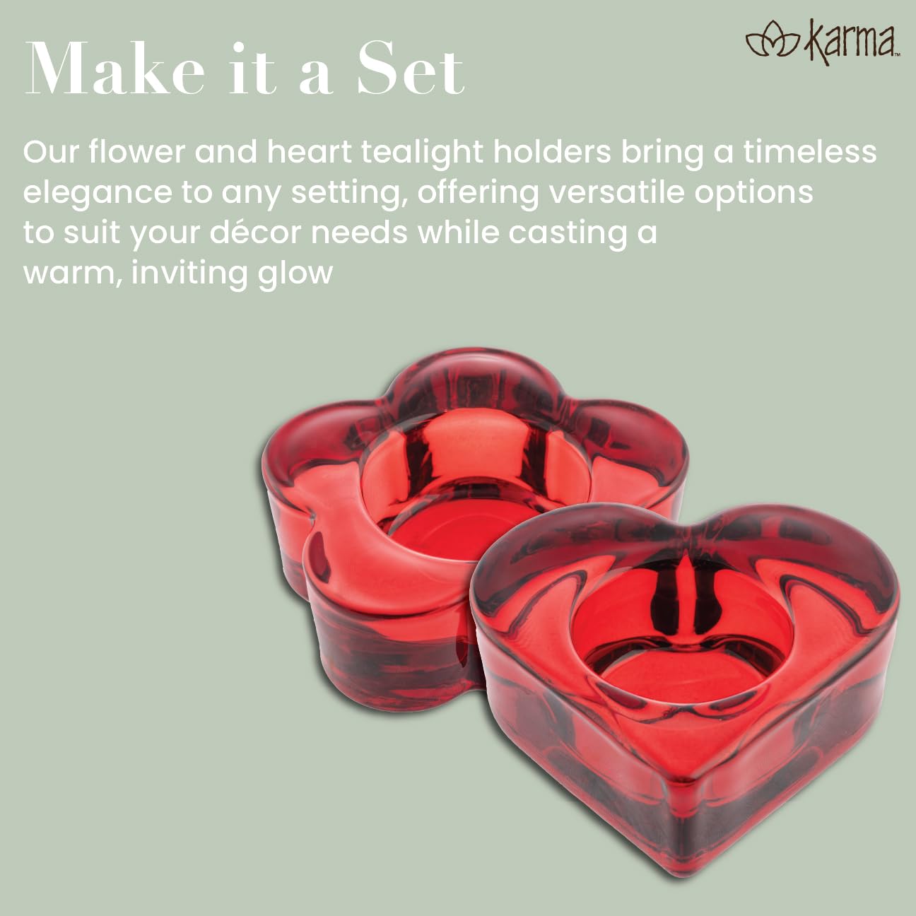 Karma, Glass Heart Tealight Holder, Chunky Glass Candle Holder Votive for Home and Party Decor, Wedding Table Centerpiece, Blush