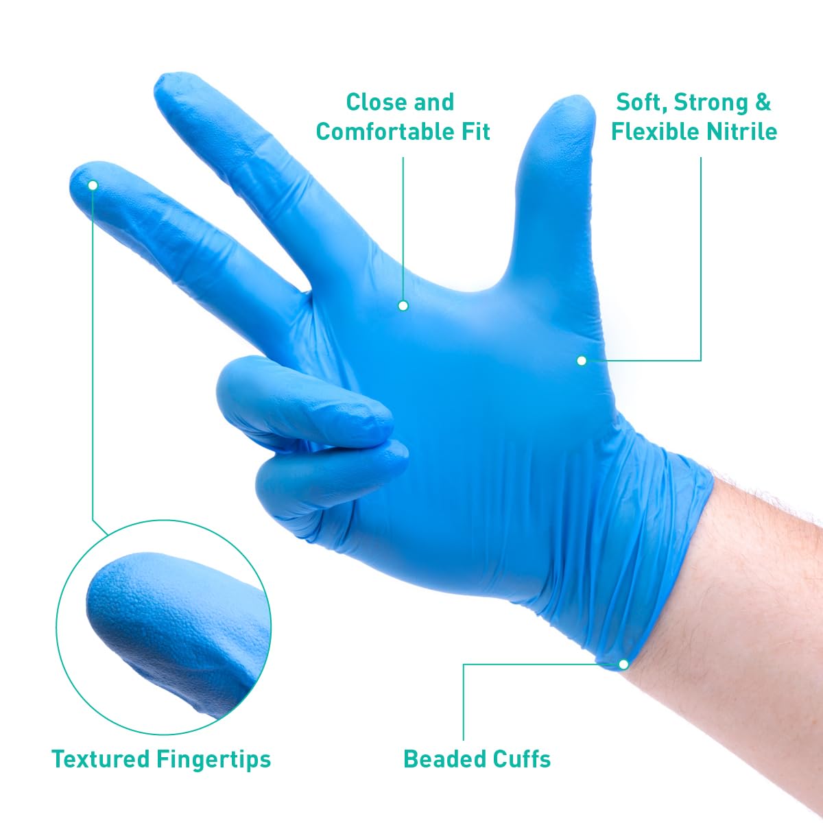 Trustex® Nitrile Disposable Gloves | Powder Free | Case of 1,000 | Size Small