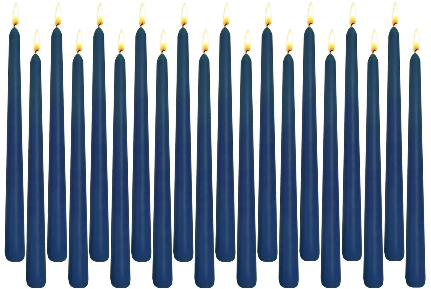 Navy Blue Taper Candles for Home Decoration, 20 Pack 10 Inch Unscented Dripless Candlesticks for Dinner Party
