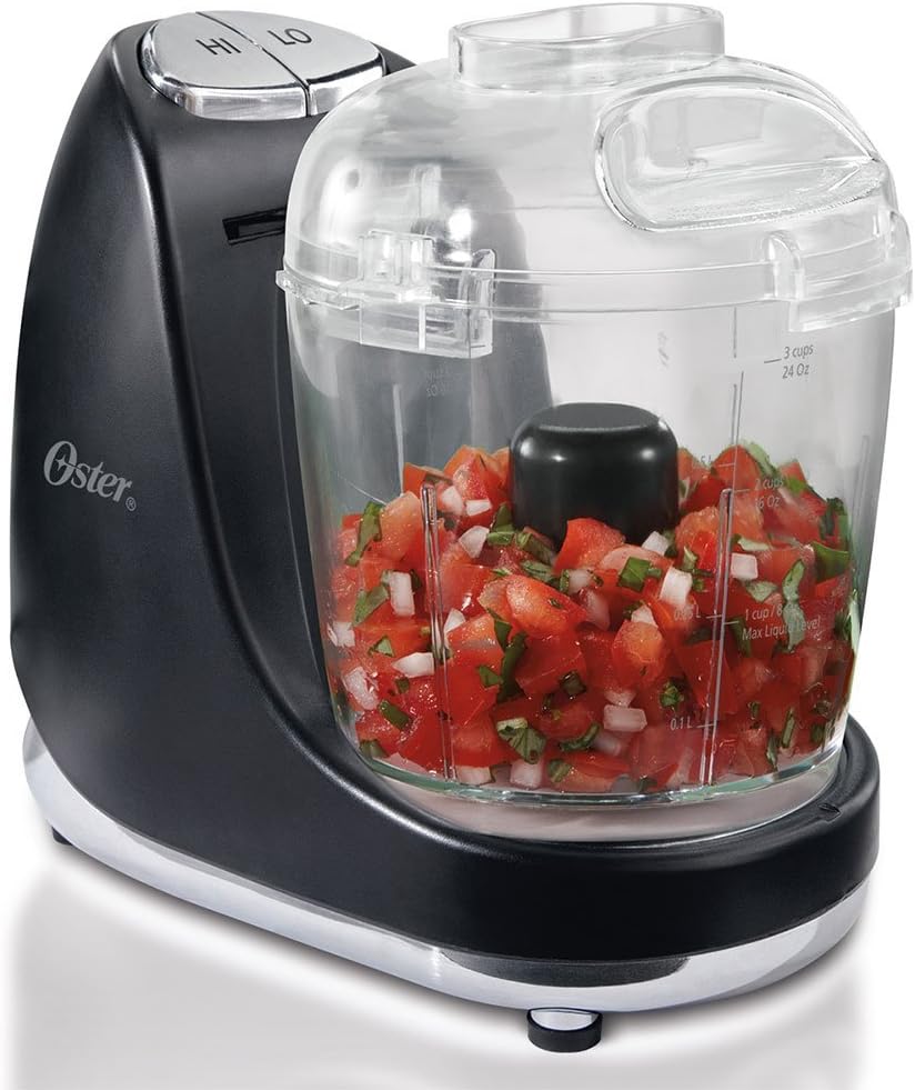 Oster FPSTMC3321 3-Cup Mini Chopper with Whisk, Black