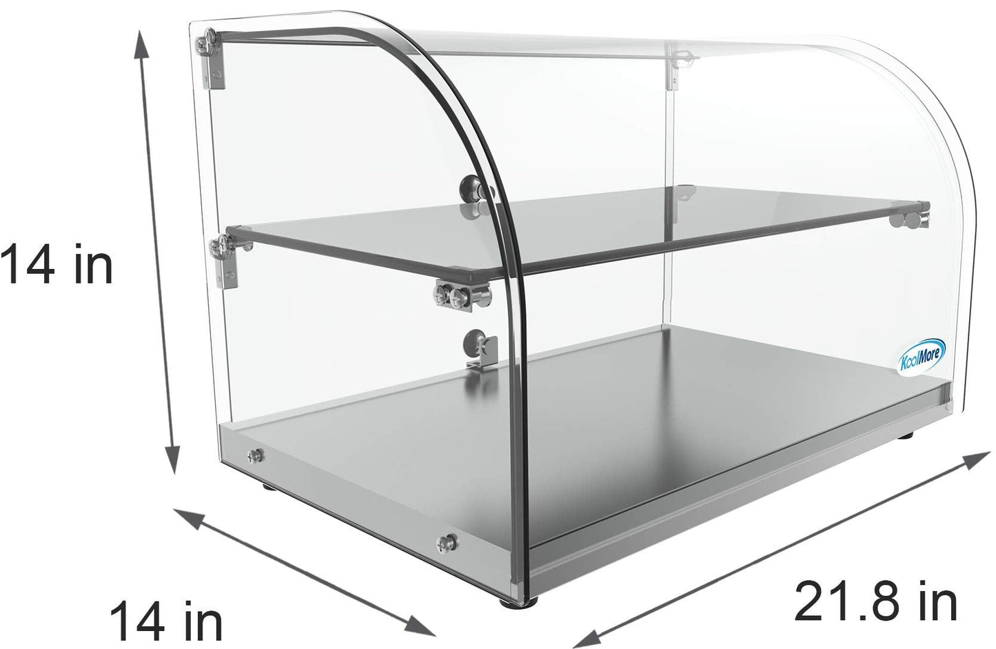 KoolMore - DC-2C 22" Commercial Countertop Bakery Display Case with Front Curved Glass and Rear Door - 1.5 cu. ft.