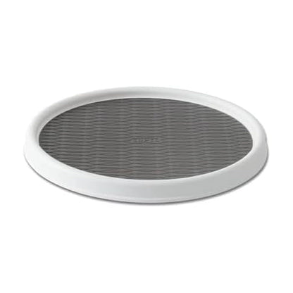 Copco Basics Non-Skid Pantry Cabinet Lazy Susan Turntable, 12-Inch, White/Gray, 1 Count (Pack of 1)