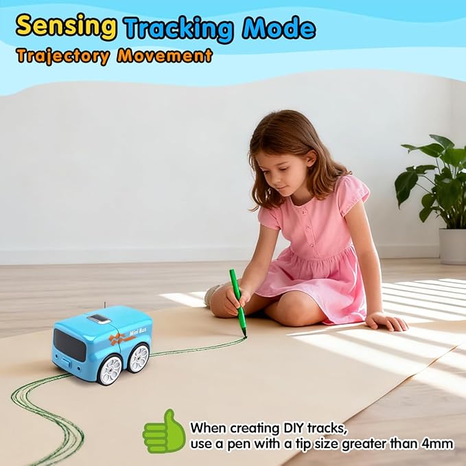 jaming RC Mini Bus2.4G Remote Control Car Vehicles City Buses Toy Classic Baby Vehicle Remote Control Car with LED Lights and Gesture Sensing Bus Toy Gift for Children Kids Boys Girls (Blue)
