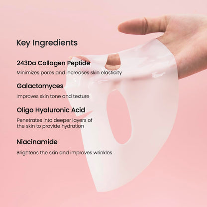 BIODANCE Bio-Collagen Real Deep Mask, Hydrating Overnight Hydrogel Mask, Pore Minimizing, Elasticity Improvement, 34g x4ea