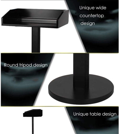 CAMBOS Lectern Podium Stand, Lectern Podium Stand,Hotel Restaurant Entrance Podium Welcome Table Speaking Stage Master of Ceremonies Ideal for Sermons and Presentations Black