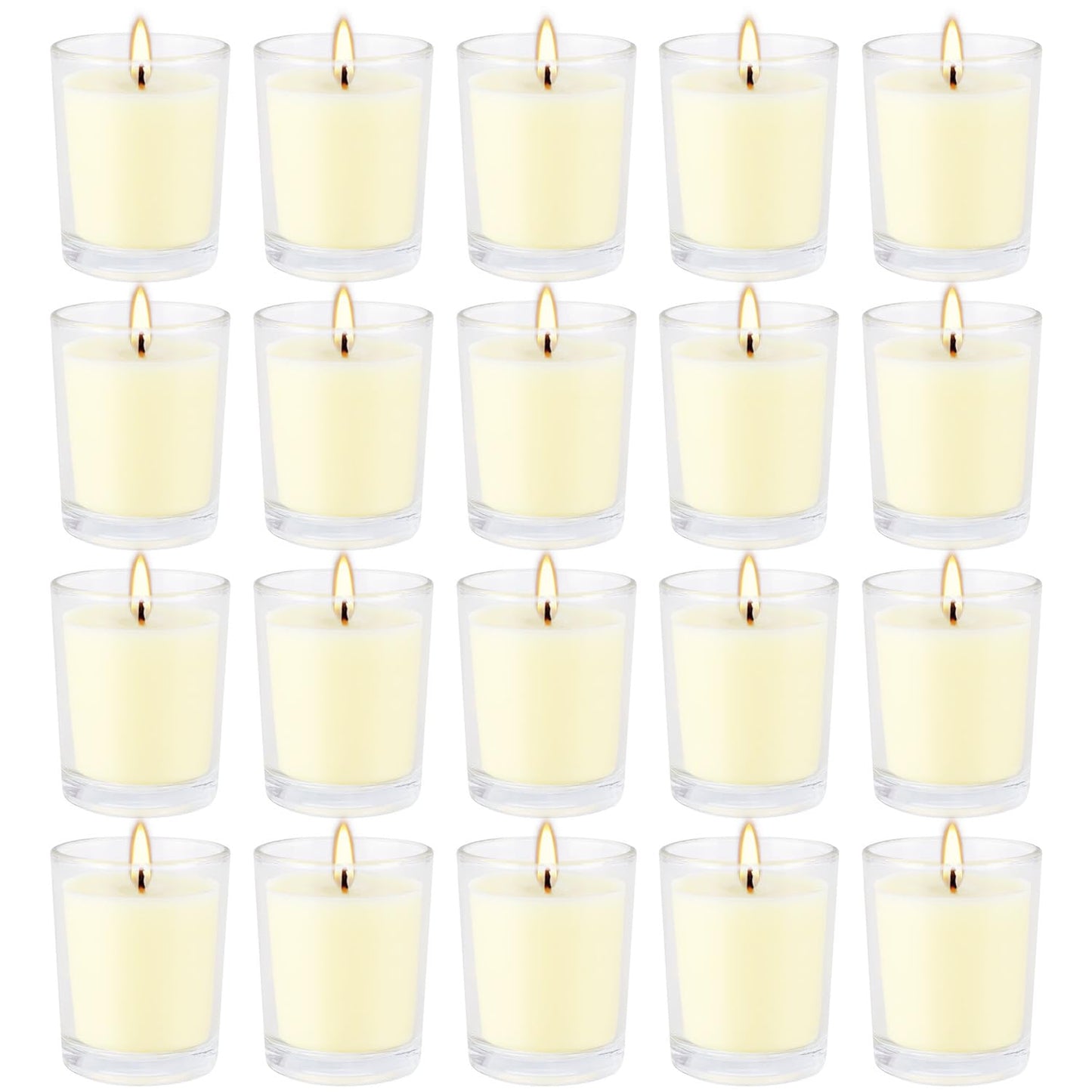 Set of 20 x 2.0 oz Votive Citronella Candles in Glass Cup Decorative Candle Yellow Citronella Tea Lights Indoor Outdoor Patio Scented Candles Bulk…