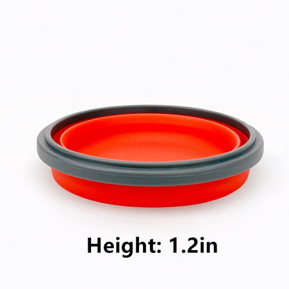 CCyanzi 3piece Round Collapsible Bowl with Lids, Silicone Food Storage Containers, Microwave & Freezer Safe, Space Saving for Kitchen Cabinet and Camping Backpack,(Pink)