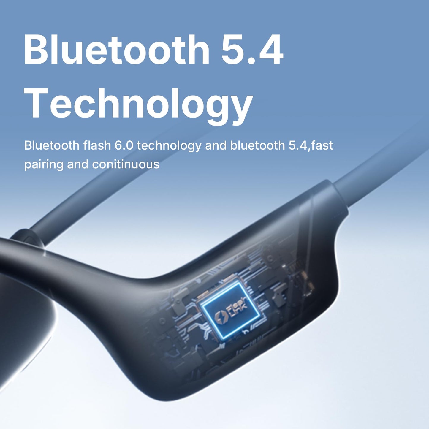 Sanag B21S True Bone Conduction Headphones, IPX5 Waterproof Bluetooth 5.4 Earphones, Wireless Open Ear Headset with Mic, 5.4 HiFi Bass, 10H Playtime for Running, Cycling, Sports, Workout (Blue)