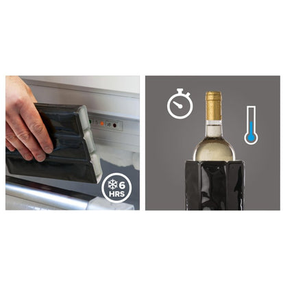 Vacu Vin Wine Cooler Hexo – Sand – Modern Active Wine Bottle Chiller with Removable Cooling Sleeve – Geometric Design – Reusable, Ice-Free Cooler – Fits Standard Bottles – Tabletop Wine Accessory